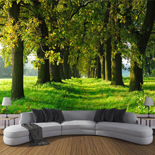 3D Photo Wallpaper Non-woven Straw Texture Large Murals Wall Painting Forest Small Road Living Room Sofa TV Backdrop Wall Papers 2024 - buy cheap