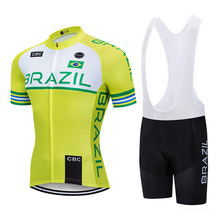 2021 Команда Бразилии Велоспорт Джерси комплект 9D велосипедные шорты костюм Ropa Ciclismo мужская летняя быстросохнущая велосипедная одежда 2024 - купить недорого