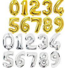 Большой 32 дюйма цифра 0-9 цифра воздушный шар из фольги шарики для день рождения вечеринка Свадьба событие Say Love Декор поставки золото серебро в наличии 2024 - купить недорого