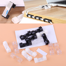 20 piezas práctico autoadhesivo Cable USB Clips de Cable abrazadera de pared de mesa soporte organizador falta/Blanco/claro 2024 - compra barato