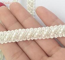 1.2CM Wide HOT DIY Pearl Embroidery Sewing flower Lace fabric Applique collar Ribbon Trim fringe tassel guipure dress decoration 2024 - buy cheap