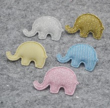 Lote de 50 unids/lote de elefante brillante hecho a mano para niños, accesorios para el cabello para ropa, suministros de costura, 5x3,3 cm 2024 - compra barato