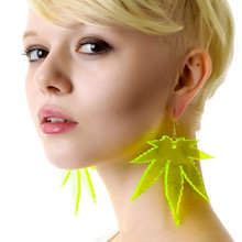 New Fashion Jewelry Oorbellen Acrylic Neon Maple Leaf Earrings for Women Pendientes HipHop Large Drop Earring DJ DS Brincos 2024 - buy cheap