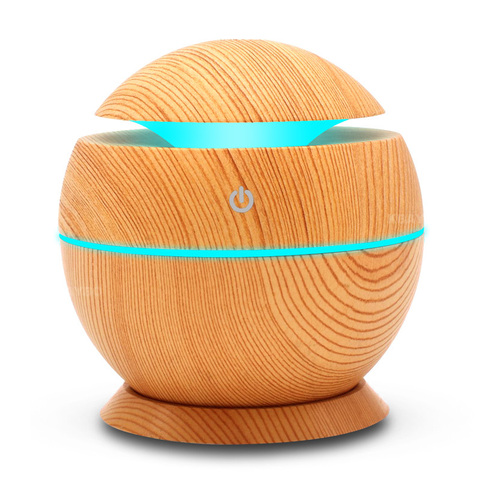 130 мл эфирные масла Арома диффузор USB древесины Электрический увлажнитель воздуха ароматерапия с 7 цветов светодиодный свет для офиса 2022 - купить недорого