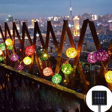 Led solar powered mais popular globo luzes de fadas para jardim ao ar livre decoração de natal sepak takraw luz natal corda 2024 - compre barato