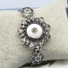 SG0115-pulsera de Metal con broche de Metal y flores, brazalete de 18cm con botones a presión, Estilo Vintage 2024 - compra barato