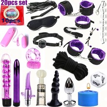 Sex Toys For Couples Bondage Vibrators Set Nylon Restraint BDSM Slave Vibrator Plug Flirt Games Toys for Women Men 2024 - buy cheap