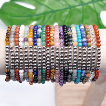 New Designs Tiny 4mm Round Ball Beaded Energy Stone Bracelets Natural Amethysts Amazonite Agates Quartz Stone Bracelets Women 2024 - buy cheap