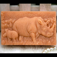 Silicone Mold Handmade Animals Soap Mould Food Grade Mold Rhinoceros Pattern Soaps Molds Aroma Stone Moulds Silicone Rubber PRZY 2024 - buy cheap