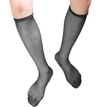 Calcetines largos de nailon para hombre, medias efecto seda, transparentes, hasta la rodilla 2024 - compra barato