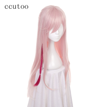 ccutoo 80cm Pink Red Mix Long Straight Braid Hairstyles Synthetic Wig For Female's Cosplay Costume Wigs Heat Resistance Hair 2024 - buy cheap