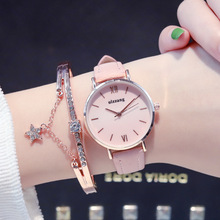 Простые Женские часы 2019 Ulzzang модные брендовые женские кварцевые часы повседневные женские часы кожаные Наручные часы Montre Femme подарки 2024 - купить недорого