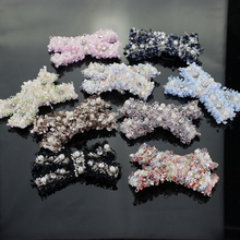 Handmade beaded bow cloth stickers simple clothing shoes flower decoration patch bag hat hairpin DIY accessories 2024 - buy cheap