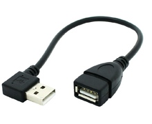 100pcs/lot USB 2.0 Female to USB Male Right Angle Adapter Extension Cable 2024 - buy cheap