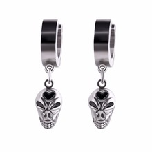 Hoop Earrings Charm Pendant Earring Hoop with Skull Pendant  Earring Jewelry Gift for Women Ear Piercing 1 Pair 2024 - buy cheap