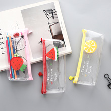 Cute Fruit Transparent Pencil Case Etui Kawai Watermelon Pencil Cases Clear Pen Box School Bags For Pencils Korean Stationery 2024 - buy cheap