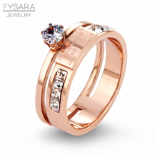 FYSARA Luxury Brand Letter LOVE FOREVER AAA Cubic Zirconia Finger Ring Austrian Crystals Rings Jewelry Bridal Sets Wedding Rings 2024 - buy cheap