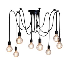 Luminária pendente vintage estilo nórdico, luminária de teto suspensa com múltiplas ajustes, retrô, estilo loft, iluminação decorativa de led para casa 2024 - compre barato