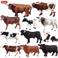 Сельскохозяйственные животные Oenux, имитация коровы, быка, быка, бык, экшн-фигурки, фигурки диких буйволов, ПВХ, обучающая игрушка для детей, подарок 2024 - купить недорого