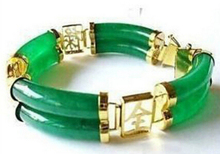 Charm Genuine Green stone Bracelet 2 Row >Wholesale Lovely Women's Wedding Jewelry 2024 - buy cheap