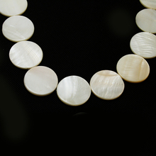 Contas de concha de água doce 18mm/20mm/30mm, redondo, plano, natural, esfregão branco, para pulseiras, colares, artesanatos, diy 2024 - compre barato