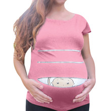 Maternity Cute Baby Pattern Print Short Sleeve Casual T-shirt Pregnant Tops bayan giyim ropa premama embarazadas Maternity hot 2024 - buy cheap