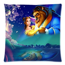 Beauty and the beast impresso capa de almofada personalizado lance fronha de linho de algodão capa de almofada sofá casa decorativa almofadas 2024 - compre barato