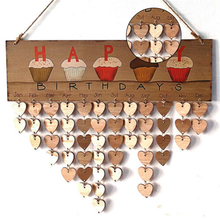 DIY настенный календарь торт с днем рождения Печатный деревянный календарь знак специальные даты доска напоминаний домашний подвесной Декор подарки 2024 - купить недорого