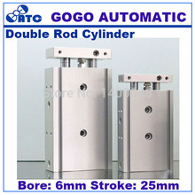 GOGO High quality miniature double rod air cylinder pneumatic 6mm bore 25mm stroke CXSM 6-25 double acting with slide bearing 2024 - buy cheap