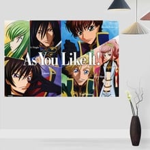 Póster de decoración de tela de seda para sala de estar, cuadros modernos de código Geass, arte de pared, póster para regalo de niños 2024 - compra barato