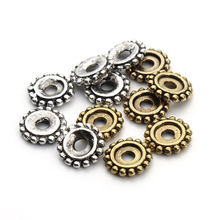 100 pçs/lote Diâmetro 8mm de Prata Antigo/Ouro Antigo Cor Spacer Beads Fit Pulseira Colar de Metal DIY Descobertas Jóias F3400 2024 - compre barato