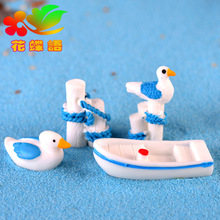 5 PCs Stake Seagull Mini Resin Boat Cartoon Mediterranean Landscape Seagull Toy Gift Decorations Bird Figurines Ornament 2024 - buy cheap