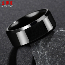 Auxauxme-Anillo de titanio inoxidable para hombre, 8mm, anillos de boda simples, regalo para joyería masculina, tamaño 5-13, envío directo 2024 - compra barato