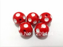 Hot Sale !20mm 100pcs/lot  Red Acrylic Polka Dot Beads,Chunky Beads For Chunky Jewellery Free Shipment 2024 - buy cheap