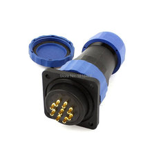 SD28 28mm 9 Pin 9 P Square Flange Waterproof Aviation Connector Straight IP68 2024 - buy cheap