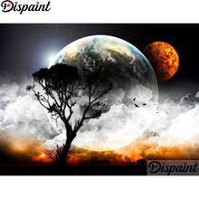 Dispaint Full Square/redondo taladro 5D DIY diamante pintura "árbol Luna paisaje" 3D bordado punto de cruz decoración para el hogar regalo A12288 2024 - compra barato