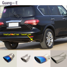 car stickers cover muffler exterior back end pipe dedicate exhaust tip tail outlet ornament 1pcs For INFINITI QX QX56 2008-2013 2024 - buy cheap