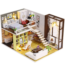 Montar casa de boneca de madeira diy, miniatura casa de boneca brinquedos miniatura com luzes led presente de aniversário k028 2024 - compre barato