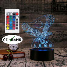 3D Led Novety Lighting Creative Gift Night Light  Table Lamp Bedside Eagle Light Led Home Corridor Hotel Party Atmosphere Lights 2024 - buy cheap