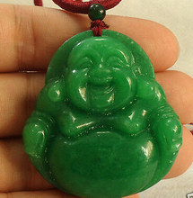 Бесплатная доставка ddh002240 китайский большой зеленый смешной Будда полудрагоценный камень подвеска ожерелье 5,3 2024 - купить недорого