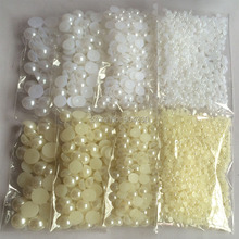 Free Shipping LANZZAY 1800pcs/lot Mix 4 Sizes Half Flatback Pearls Scrapbook Decoration DIY Craft Making Garment Beads 2024 - buy cheap