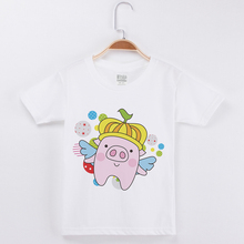 Nova chegada criança camisa meninos dos desenhos animados porco impressão t-shirts moda algodão branco t camisas meninas manga curta t engraçado crianças tshirt 2024 - compre barato