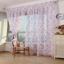 1PC Flower Printed Curtains tulle fabrics drape Window Sheer Voile for Bedroom Living Room Balcony curtain 2018 Hot Selling 2024 - buy cheap