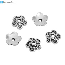 Doreen Box Lovely 100 Silver Color Flower Bead Caps 10x4mm Findings (B07943) 2024 - buy cheap