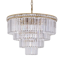 Luminária led redonda com cristal dourado americana, luminária de luxo criativa com pingente para iluminação de casa, sala de jantar, sala de estar 2024 - compre barato