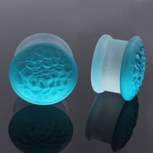 New Product 2pcs Glass Ear Plugs Blue Bubble Glass Plugs Ear Plugs and Tunnel Bright Ocean Body Piercing Jewelry 8-16mm 2024 - buy cheap