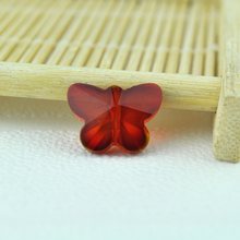 Venta al por mayor 100 unids/lote 12X14mm rojo cuentas de cristal facetadas cuarzo mariposa encanto suelto artesanía DIY cuentas para la fabricación de la joyería 2024 - compra barato