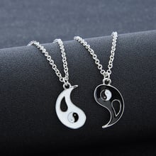 Couple Jewelry Yin Yang Broken Necklaces Best Friend Pendant 2 Charms Best Friends Necklace 2024 - buy cheap
