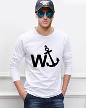 W'Anker Anchor Personalized Rude men t shirt 2019 spring 100% cotton hip hop men's long sleeve t-shirts Fitness funny top tees 2024 - buy cheap