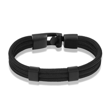 LIVVY Quality Fashion Black Leather Bracelet Surfing Nautical Sailor Men's Bracelet Fashion Jewelry Friendship Bracelet Jewelry 2024 - buy cheap